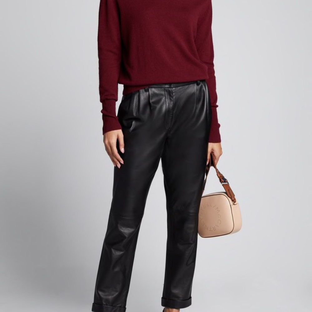 NILI LOTAN  Montana pleated leather trousers